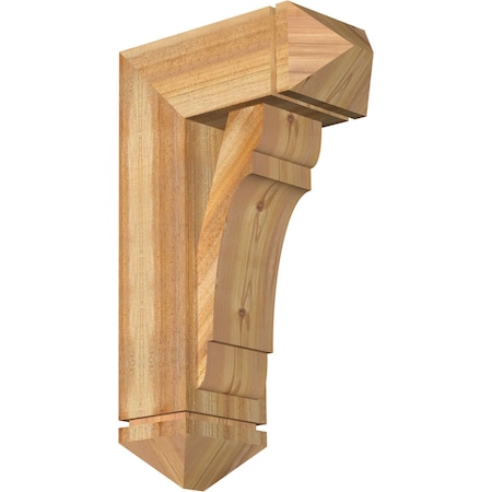 Olympic Arts And Crafts Rough Sawn Bracket W/ Offset Brace, Western Red Cedar, 8W X 18D X 30H